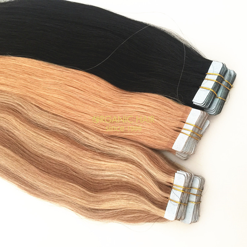 Colored indian tape hair extensions 